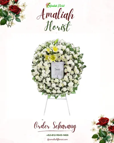 Krans Bunga Duka Cita di Sumber